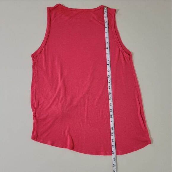Ginger G Women's Red/Orange Front Twist Knot Tank Top - Picture 6 of 8